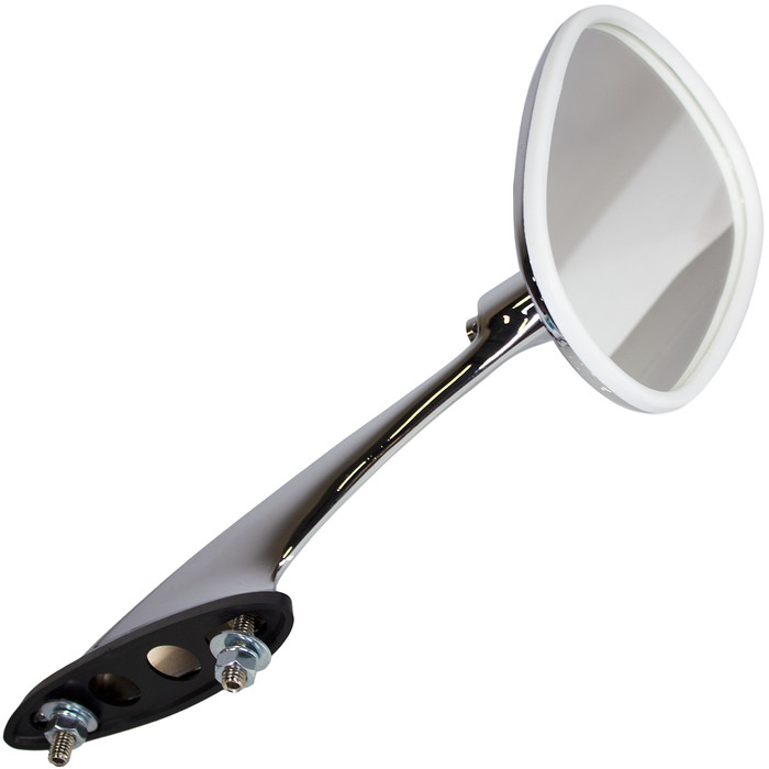 VWC-141-857-513-A - 141857513A - C16-141-197-LR - CHROME FENDER MOUNT MIRROR WITH GASKET - FITS LEFT OR RIGHT - GHIA 56-65 - PORSCHE 356 55-59 - SOLD EACH