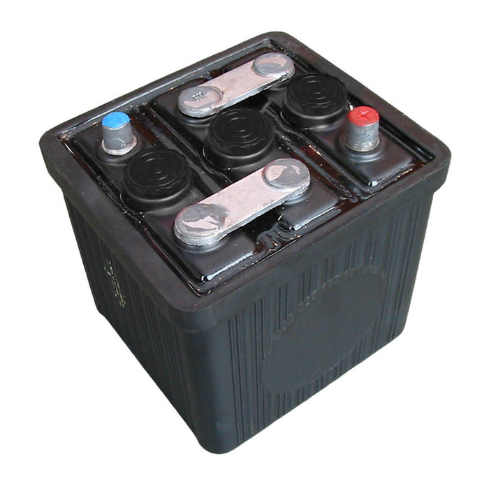 VWC-111-915-101-66AH - 111915101 - BBT PREMIUM QUALITY - DRY 6-VOLT - VINTAGE BLACK RUBBER CASED - 6V 66 AH DRY WITHOUT ACID - 187 X 169 X 191MM - SOLD EACH
