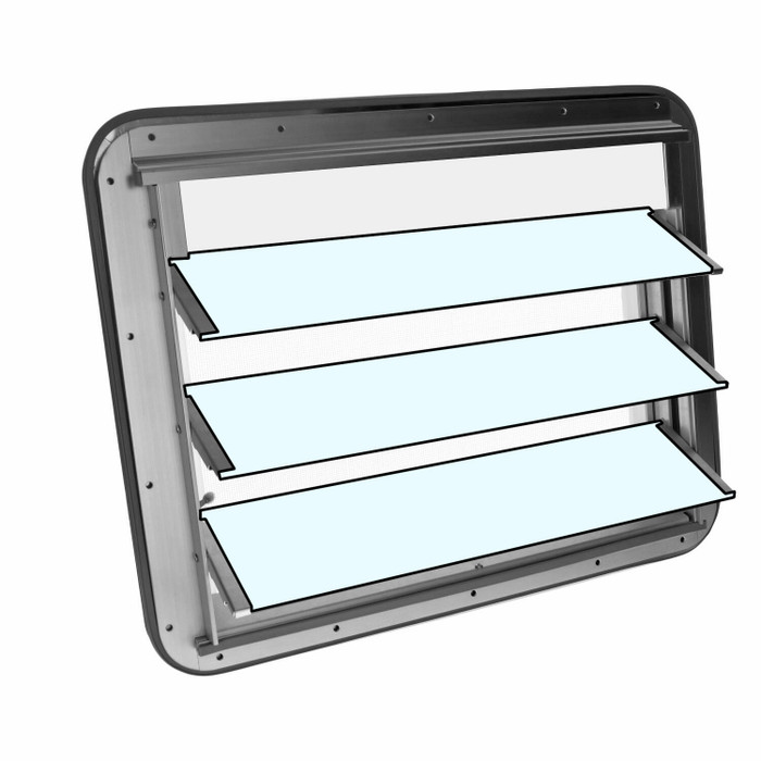 C21-6610-035 - 231-069-101 - 231069101 - REPLACEMENT GLASS SLAT FOR WESTFALIA JALOUSIE WINDOW - 406MM x 102MM - 5MM THICKNESS - BUS 50-67 - SOLD AS ONE PIECE OF GLASS ONLY