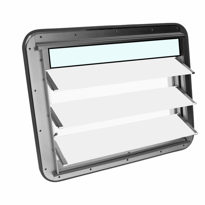 C21-6610-030 - 231-069-101 - 231069101 - REPLACEMENT UPPER FIXED GLASS SLAT FOR WESTFALIA JALOUSIE WINDOW - 406MM x 54MM - 5MM THICKNESS - BUS 50-67 - SOLD AS ONE PIECE OF GLASS ONLY