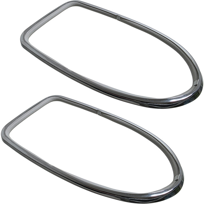 VWC-111-945-117-BPR - 111945117B - EXCELLENT REPRODUCTION - PAIR OF CHROME TAIL LIGHT BEZELS - LEFT AND RIGHT - BEETLE 71-72 - SOLD PAIR