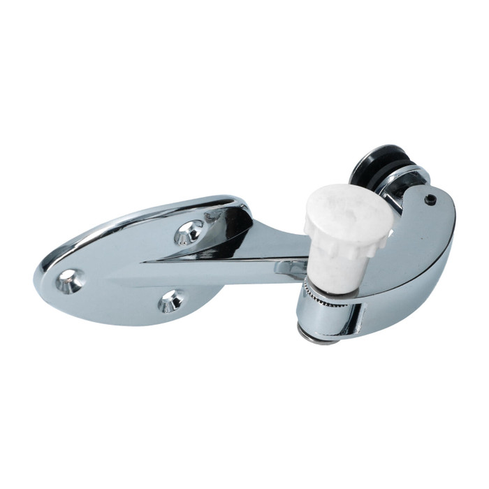 C24-113-847-079-C - 113847079C - BBT NICE QUALITY - CHROME POPOUT WINDOW LATCH WITH WHITE KNOB - LEFT - BEETLE 65-77 - SOLD EACH