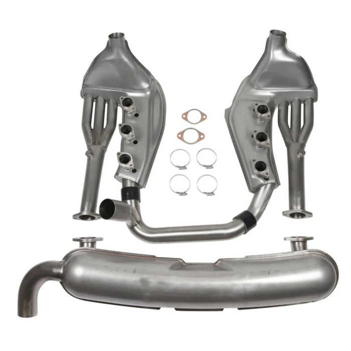 P-92-296SSI - 1620802610 - SSI HOEING C3.2 STAINLESS STEEL FREE-FLOW SPORTS EXHAUST KIT – SINGLE 70MM TAILPIPE - NO CATALYTIC CONVERTOR - PORSCHE 911 3.2L CARRERA 83–89 - SOLD KIT