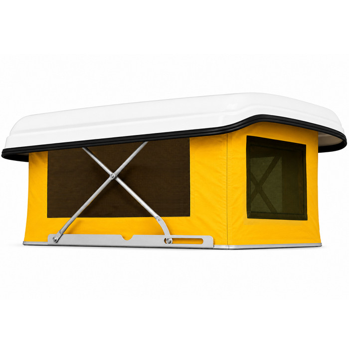 C16-231-701-YELLOW ACRYLIC FABRIC - WESTFALIA POP TOP TENT WITH 3 WINDOWS - YELLOW - VW BUS WESTFALIA 64-67 - SOLD EACH
