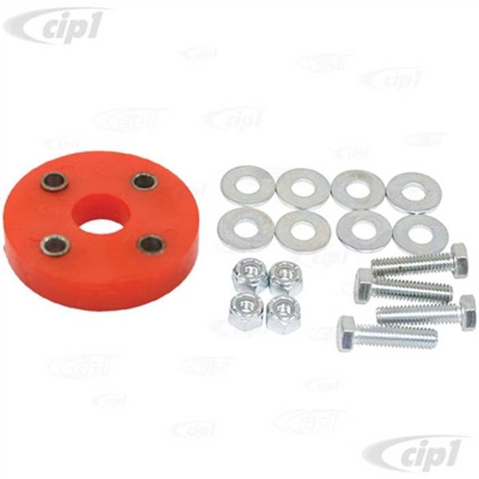 C12-5547-13 - BUGBACK (16-5150) - RED URETHANE STEERING COUPLER WITH HARDWARE - STANDARD BEETLE 46-77 / GHIA 56-74 / THING 73-74 - TYPE-3 62-74 - SOLD EACH