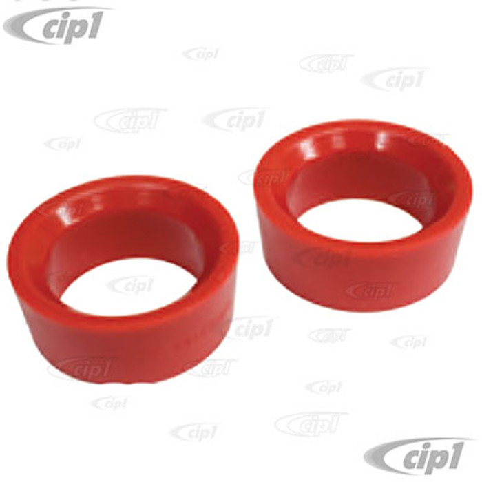 C12-6588-13 - EMPI - RED URETHANE REAR TORSION BAR ROUND GROMMET/BUSHING - 1-7/8 INCH I.D. - SMALL O.D. - BEETLE 50-59 - SOLD PAIR