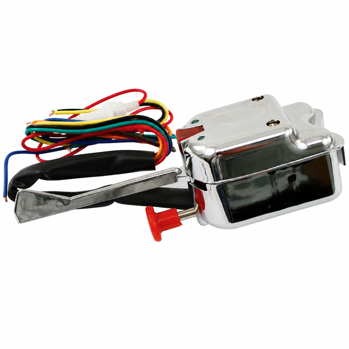 C13-16-2101 - CHROME COLUMN MOUNT UNIVERSAL TURN SIGNAL SWITCH FOR KIT CAR OR DUNE BUGGY - MOUNTS TO ROUND  SURFACE - SOLD EACH