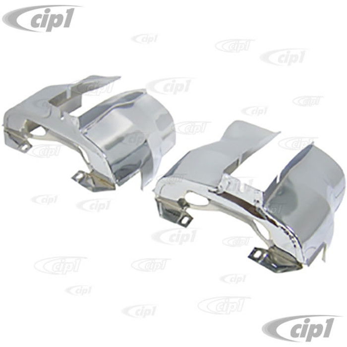 C13-16-9502 - EMPI - DUAL PORT CYLINDER SHROUD TINS - PRE-TRIMMED OPEN OFF-ROAD ENGINES - CHROME - SOLD PAIR