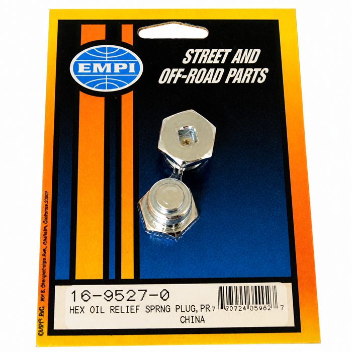 C13-16-9527 - PLUGS - HEX HEAD STYLE PLUG FOR OIL PRESSURE RELIEF VALVE THREADED HOLE - ALL DUAL RELIEF ENGINE CASES - SOLD PAIR