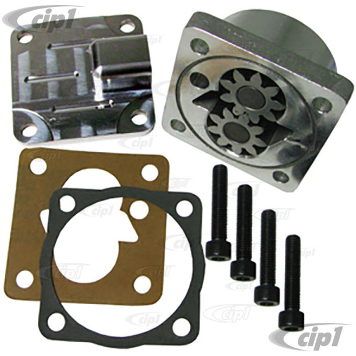 C13-16-9716 - EMPI - HEAVY-DUTY ALUMINUM OIL PUMP WITH FULL-FLOW COVER AND 8MM HOLES (32MM GEARS) - ALL 13-1600CC W/FLAT CAM 61-70 (ALL AFTERMARKET CAMS) - EACH