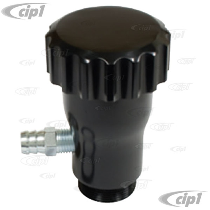 C13-18-1097 - EMPI - EMPI - SMOOTH FLOW BLACK ANODIZED ALUMINUM VENTED OIL FILLER WITH GROOVED CAP - BEETLE STYLE ENGINES - SOLD EACH