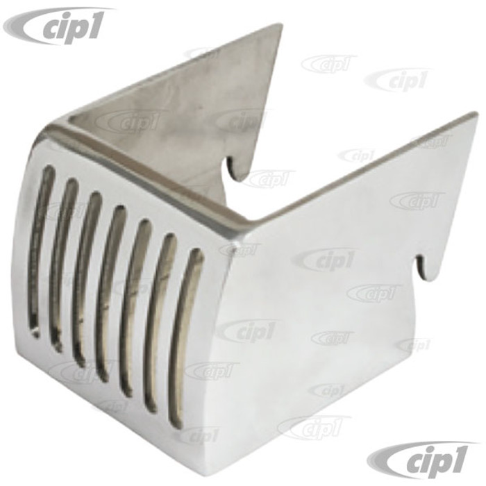 C13-18-1110 - EMPI - POLISHED ALUMINUM DRINK HOLDER - SLIPS INTO DASH SLOTS - 3-7/8 INCH WIDE X 3-1/4 INCH DEEP - BUS 52-67 - SOLD EACH