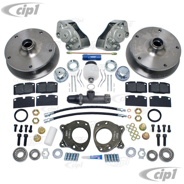 C13-22-2935 - EMPI - COMPLETE FRONT DISC BRAKE CONVERSION KIT - T2 BUS 55-63 - DESIGNED FOR STOCK SPINDLES ONLY - SOLD COMPLETE KIT WITH MASTER CYLINDER