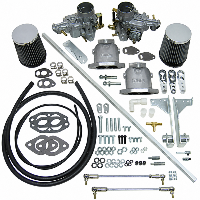 C13-43-7411 - DUAL WEBER 34MM ICT CARB KIT - WITH HEX-BAR LINKAGE - 1600CC BEETLE STYLE DUAL PORT ENGINES -  SOLD KIT