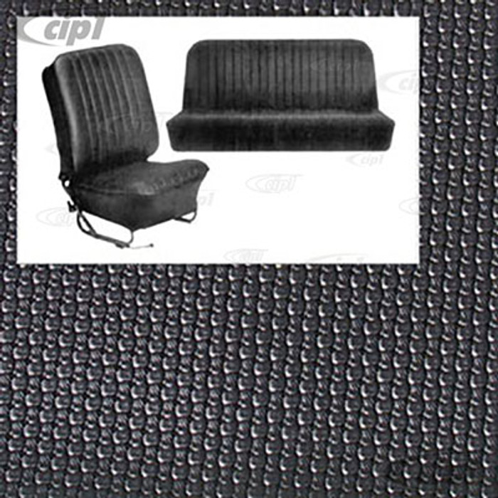 C13-4636 - EMPI - SLIP-ON STYLE BLACK BASKET WEAVE VINYL SEAT COVER KIT - FRONT AND REAR BEETLE SEDAN 58-64 - SOLD SET