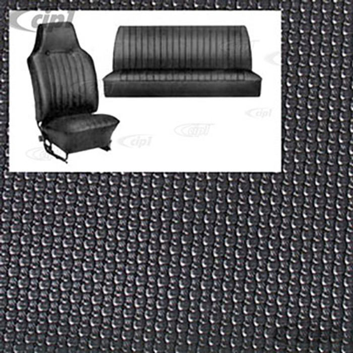 C13-4638 - EMPI - SLIP-ON STYLE BLACK BASKET WEAVE VINYL SEAT COVER KIT - FRONT AND REAR BEETLE SEDAN 68-69 - SOLD SET