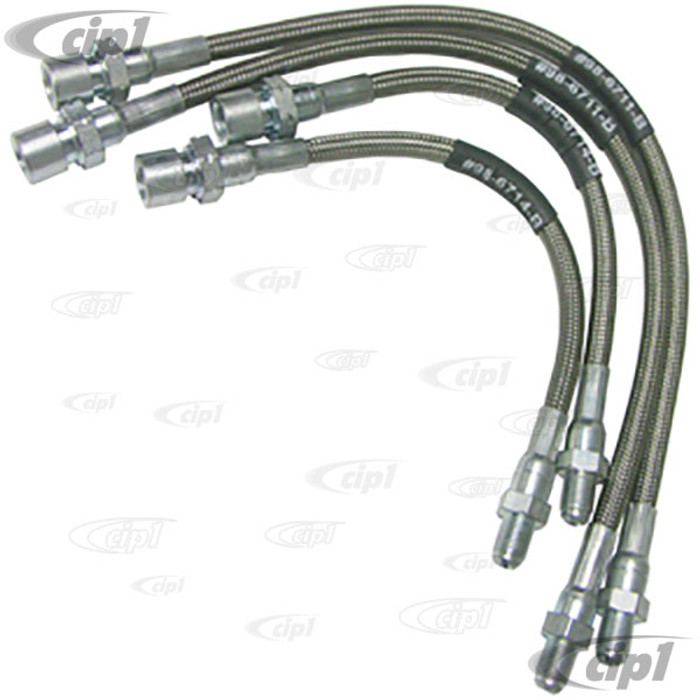 C13-5589 - EMPI - BRAIDED STAINLESS STEEL BRAKE HOSE KIT - MADE IN