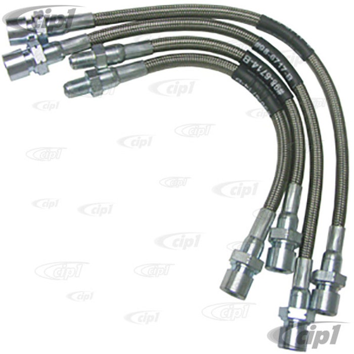 C13-5589 - EMPI - BRAIDED STAINLESS STEEL BRAKE HOSE KIT - MADE IN