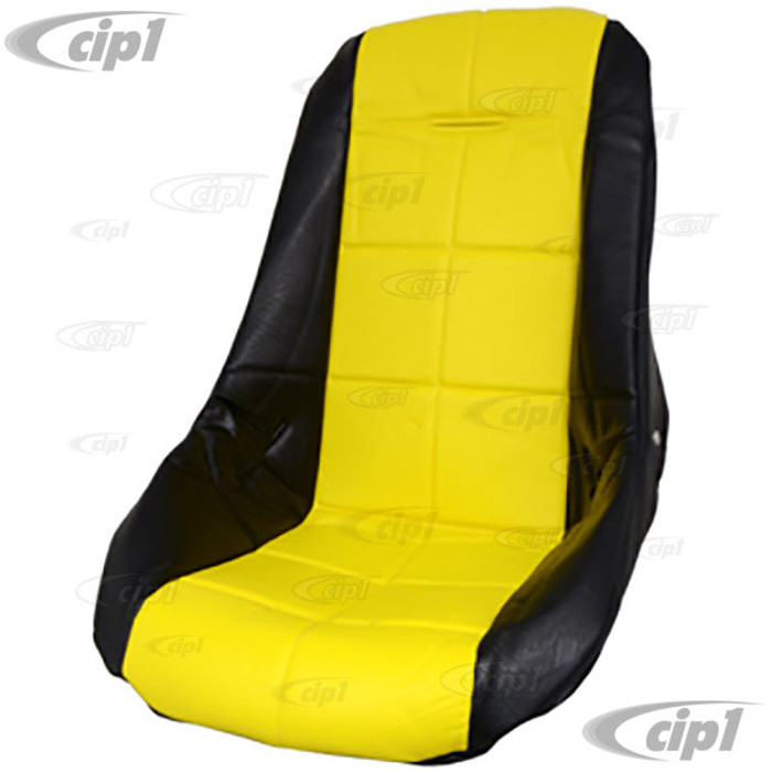 C13-62-2409 - EMPI - POLY LOW BUCKET SEAT COVER – BLACK WITH YELLOW INSERT – SQUARE PATTERN (FIT ACC-C10-2280 SEAT) - SOLD EACH