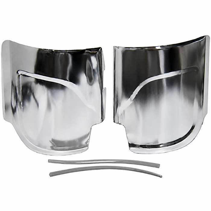 C13-6434 - EMPI BRAND - ALUMINUM REAR FENDER GUARDS WITH PLASTIC TRIM - BEETLE 46-79 - SOLD PAIR