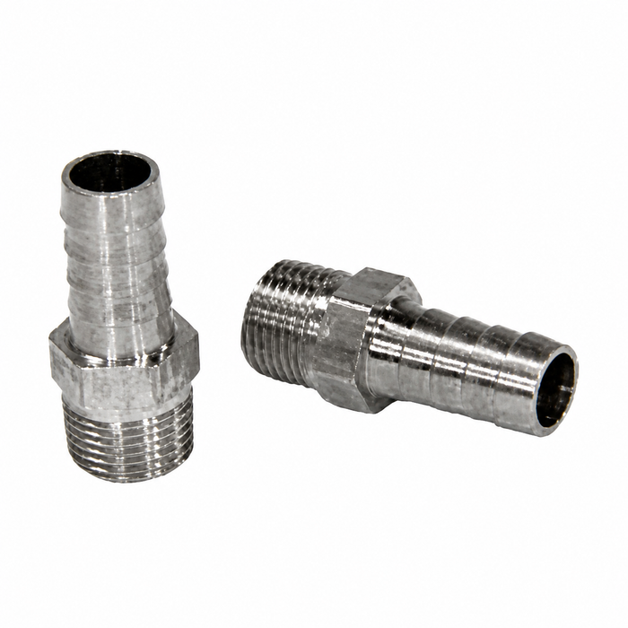 C13-9212 - BARBED OIL COOLER HOSE FITTING 3/8 INCH PIPE THREAD WITH BARBED END FOR 1/2 INCH HOSE - SOLD PAIR