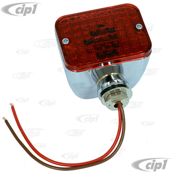 C13-9334 - MINI 12 VOLT LIGHT ASSEMBLY WITH RED LENS - SINGLE OR DUAL FILAMENT - 2-1/2 IN. X 1-3/4 IN. X 2 IN. - SOLD EACH