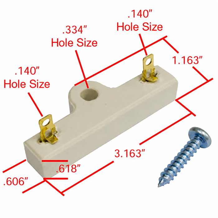 C13-9401 - EMPI - HEAVY DUTY CERAMIC EXTERNAL BALLAST RESISTOR - 1.35 OHMS - IMPROVES POINT AND ELECTRIC MODULE LIFE - SOLD EACH