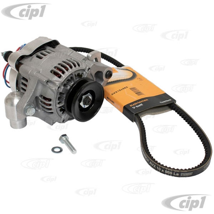 C13-9448 - COMPLETE 12 VOLT 55 AMP ALTERNATOR CONVERSION KIT - SMALLTERNATOR - 100% READY TO BOLT-ON (REPLACMENT FOR BOSCH GR16X) - ALL MODELS OF TYPE-3 67-73 (WILL FIT EARLIER YEARS WHEN 12 VOLT SHROUD IS USED) - SOLD KIT