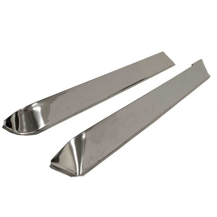 C13-9742 - S01832 - DOOR WINDOW VENT SHADES - STAINLESS STEEL - BUS 68-79 - SOLD PAIR