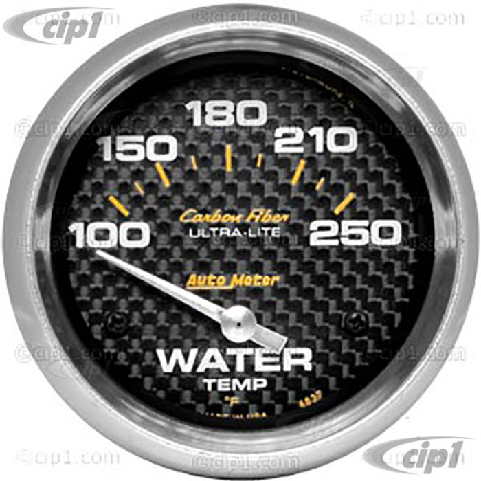 C14-4837 - AUTOMETER - CARBON FIBER  100-250`F DEGREE WATER TEMP - 2-5/8 IN. (66.5MM) - ALL SALES FINAL - NO RETURNS