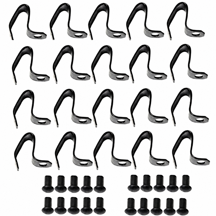 C16-111-115C-SET - 111-601-131 - 111601131 - HUBCAP CLIP & RIVET KIT - 4 KITS - DOES 1 CAR - BEETLE 46-65 - GHIA 56-65 - BUS 50-70 - VW THING 69-79 - SOLD SET OF 4 KITS