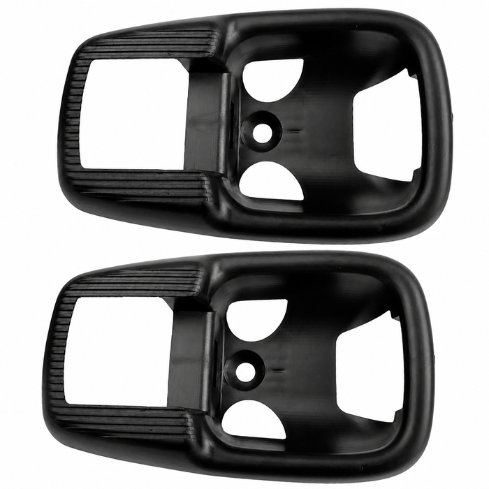 C16-111-239B-BK - 111-837-239-B 111837239B - FROM GERMANY - PAIR OF TRIM COVER PLATES - BLACK PLASTIC - INSIDE DOOR RELEASE LEVER - STANDARD BEETLE 67-77 - GHIA 65-70 - BUS 74-79 - TYPE-3 62-73 - SOLD PAIR