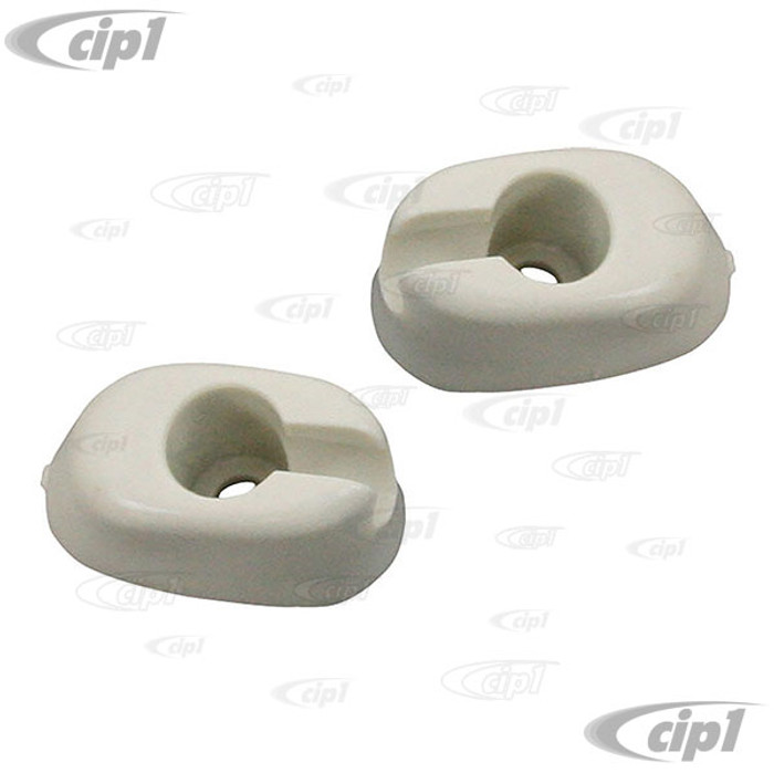 C16-111-561-LR - 111-857-561-WH - 111857561WH - SUNVISOR CLIPS - WHITE - BEETLE 65-67 - GHIA 65-67 - BUS 68-79 - SOLD PAIR