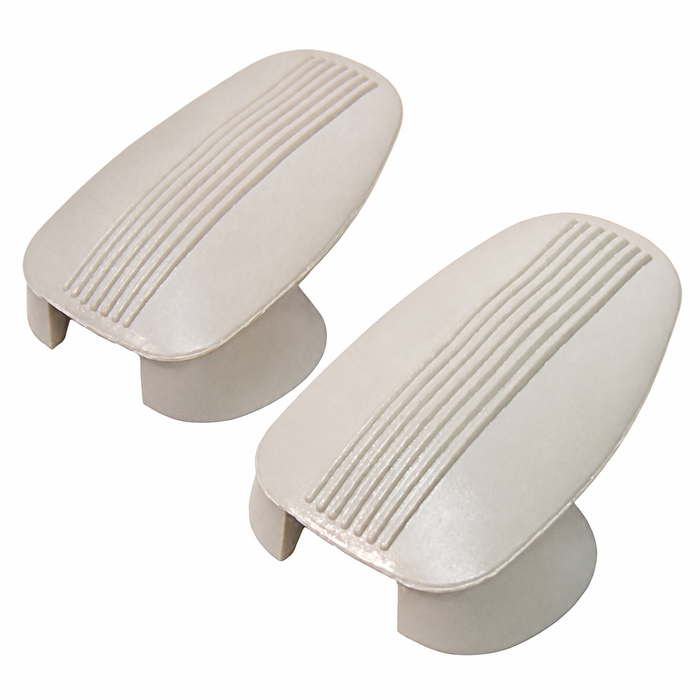 C16-113-638C-WH - (113-857-637B 113857637B) - WHITE REAR HANGER COVERS - BEETLE SEDAN 61-67 - SOLD PAIR