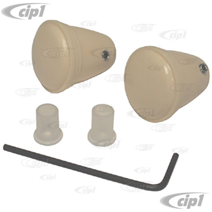 C16-133-544-IV - (133-941-544 133941544) - IVORY RADIO KNOBS  -BEETLE 52-67 - BUS 55-67 -GHIA 56-66 -TYPE-3 62-67 - SOLD PAIR