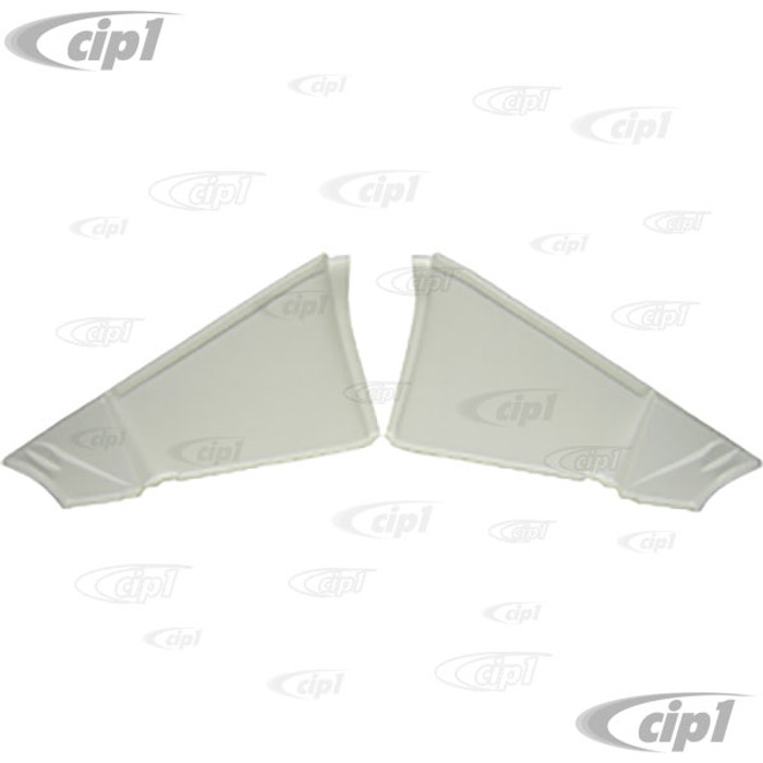 C16-141-198-LR - 141-867-035-WH - 141867035WH - CONVERTIBLE REAR QUARTER HINGE COVERS - GHIA 69 1/2-74 - ABS WHITE PLASTIC L/R - SOLD PAIR