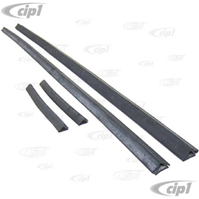 C16-143-341A-LR - 143-847-341-A - 143847341A - SET OF 4 SEALS - GLASS TO TOP AND SIDE OF DOOR OPENING (1 INCH BASE WIDTH) - DOES BOTH LEFT / RIGHT SIDES - GHIA SEDAN 60-66 - SOLD 4 PIECE SET