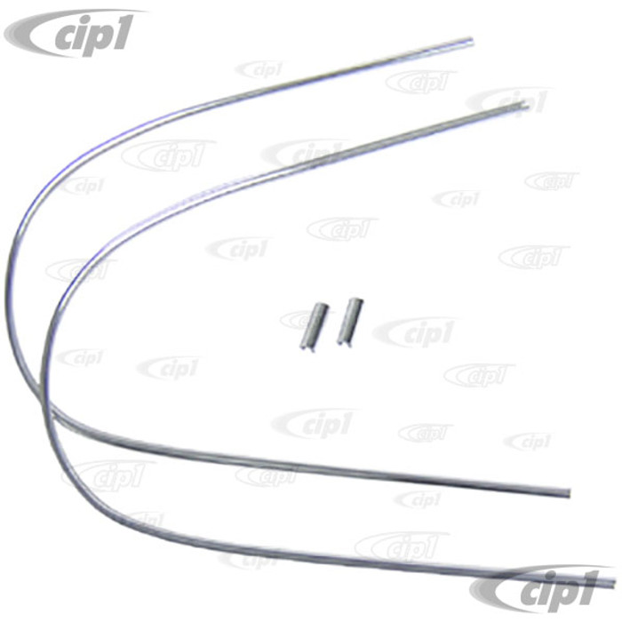C16-151-355A - (151-853-355A 151853355A) - REAR WINDOW BRIGHT METAL MOLDING WITH CLIPS - BEETLE CONVERTIBLE 58-62 - SOLD EACH