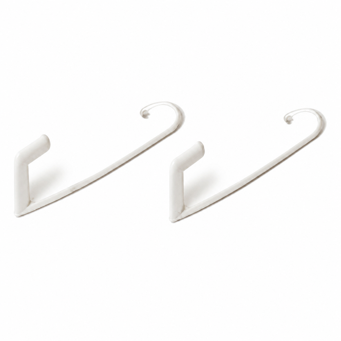 C16-211-723 - 211-857-723 - 211857723 - WHITE HOOKS FOR SHOULDER SEAT BELTS WITH SINGLE HOLE -  BEETLE 68-72 - BUS 68-79 - TYPE-3 68-73 - SOLD PAIR