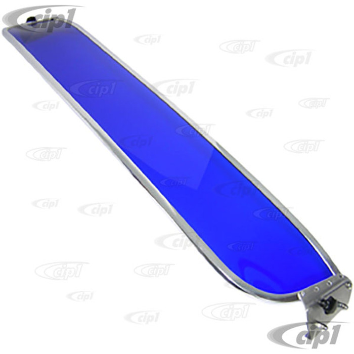 C21-0486-01 - VINTAGE BLUE TINTED SUNVISOR - ALL STD BEETLE- WITH MOUNTING HARDWARE - (A20)