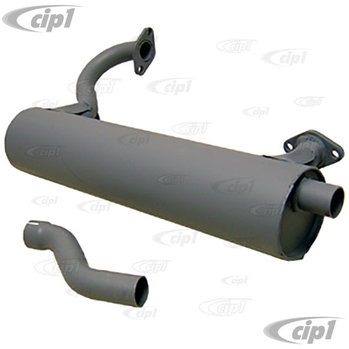 C23-35181 - 181-251-051-A - 181251051A - MUFFLER WITH TAIL PIPE - LEFT SIDE - ELIMINATES HEATER BOX - VW THING 69-74 - SOLD EACH