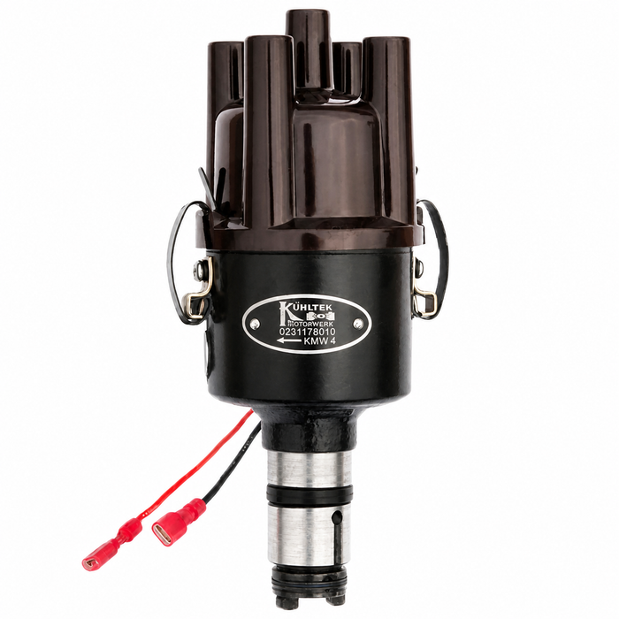 C24-0-231-178-010EL - 0231178010 - KUHLTEK MOTORWERKS - VINTAGE STYLE CAST IRON 010 MECHANICAL ADVANCE DISTRIBUTOR WITH BAKELITE CAP WITH ELECTRONIC POINT-LESS MODULE (CURVED TO MATCH 009) FITS MOST MODELS - SOLD EACH