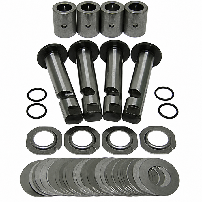 C24-111-498-051-A - 111498051A - MADE BY KAFERLAND GERMANY - LINK PIN REPAIR KIT - 4 LINK PINS / BUSHINGS / EXTRA SHIMS FOR PRE-59) BEETLE 46-65 - GHIA 56-65 - DOES BOTH SIDES - SOLD SET