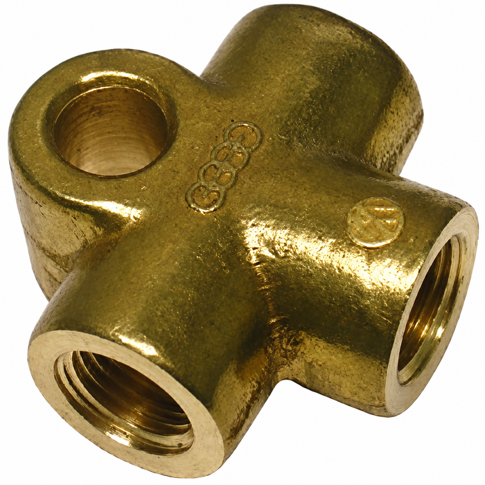 C24-113-611-755 - GERMAN - BRASS BRAKE LINE T-FITTING - REF.#'s - 803611755 - 803-611-755 - 113611755 - BEETLE 50-79 - GHIA 56-74 - BUS 50-79 - TYPE-3 62-73 - VW THING 69-79 - SOLD EACH