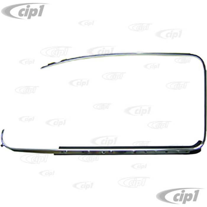 C24-113-853-321-DGR - 113853321D - GERMAN - OUTSIDE DOOR SCRAPER WITH ALUMINUM MOLDING/TRIM - LEFT - BEETLE 65-77 - SOLD EACH