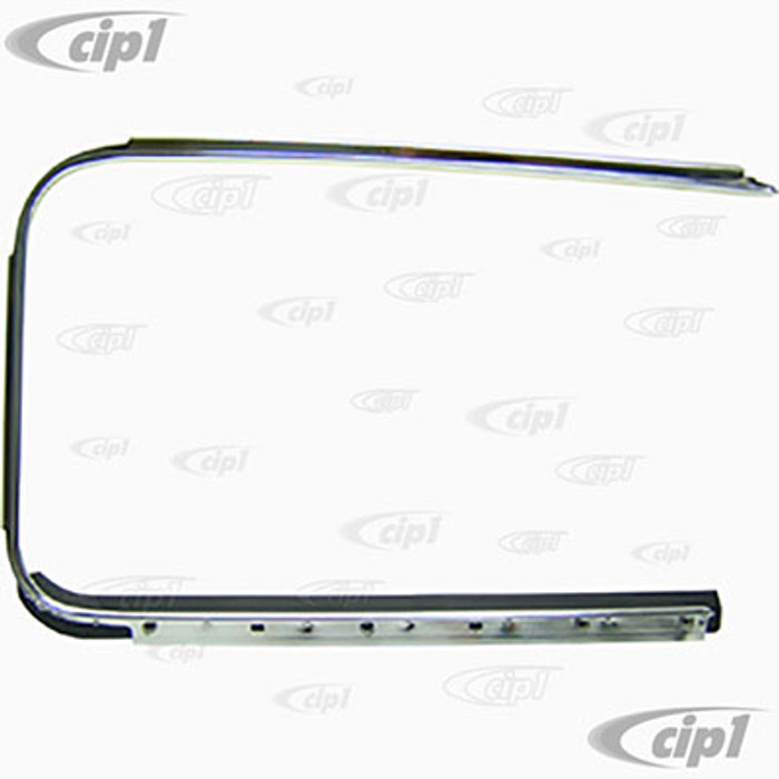 C24-113-853-322-C - (113853322C) - WW TOP QUALITY REPRODUCTION - OUTSIDE DOOR SCRAPER WITH ALUMINUM MOLDING TRIM - RIGHT - BEETLE 52-64 - SOLD EACH