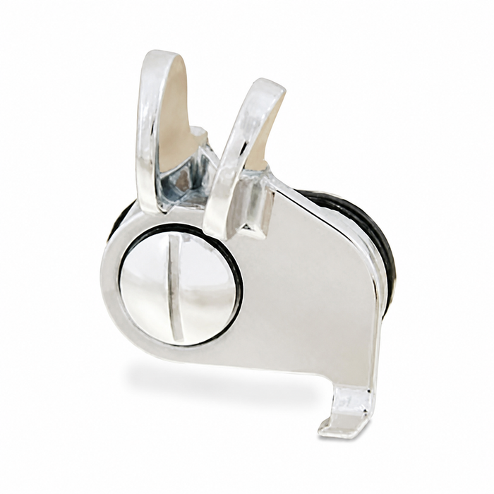 C24-211-837-821-A - (211837821A) - EXCELLENT QUALITY REPRODCTION - SLIDING WINDOW LATCH FOR FRONT DOOR GLASS - SHOW QUALITY CHROME - LEFT SIDE - BUS 55-67 - SOLD EACH