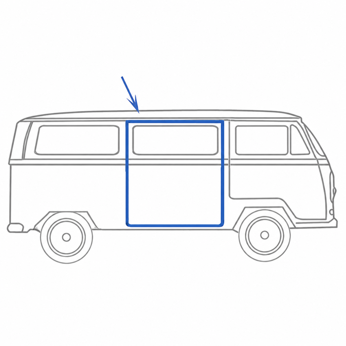 C24-211-843-792-B - 211843792B - GENUINE GERMAN - RIGHT SIDE SLIDING DOOR SEAL - FOR LHD - BUS 68-79 - SOLD EACH