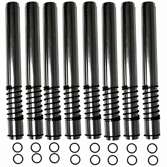 C26-109-351-SET - SET OF 8 - LARGE DIA. H-P 6061 BILLET ALUMINUM ANODIZED SPRING-LOADED PUSHROD TUBE - W/DUAL O-RINGS - ALL 1600CC ENGINES - SOLD SET OF 8