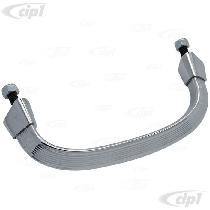 C26-151-857-641-BCH - (151857641B) EXCELLENT QUALITY - CHROMED ALUMINUM DASH GRAB HANDLE WITH CHROME ENDS - BEETLE 58-67 - SOLD EACH